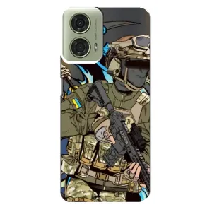 Чехлы с картинкой ЗСУ для Motorola MOTO G24 (AlphaPrint) (Воин ВСУ)