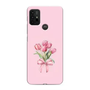 Чехол с розовым рисунком для Motorola MOTO G30 (Букет цветов)