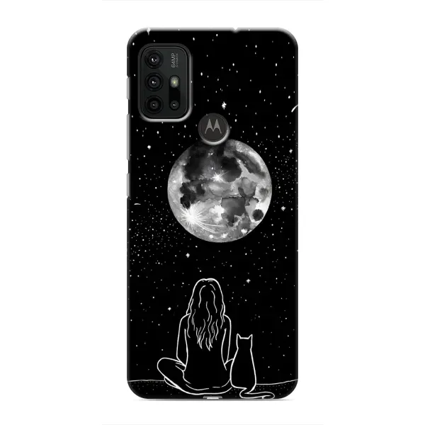 Чехол с принтом «Девушка с котом» для Motorola MOTO G30