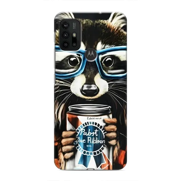 Чохол з принтом «Єнот з банкою» для Motorola MOTO G30