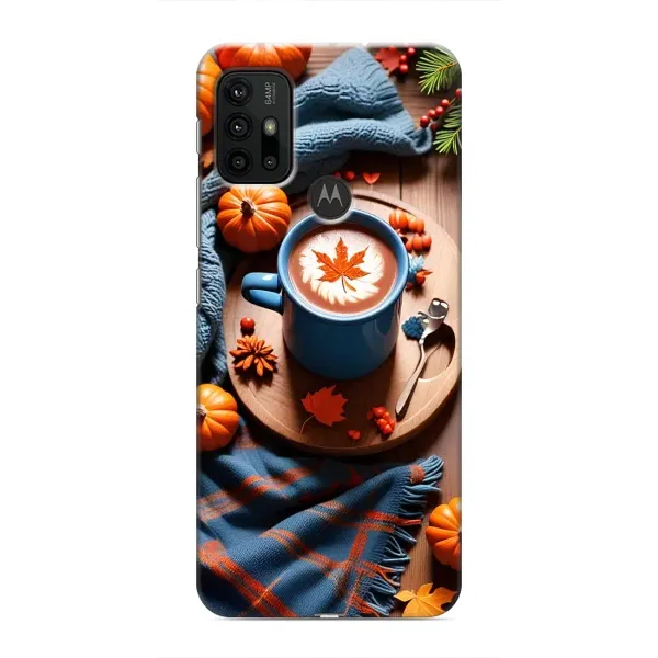 Чехол с принтом «Кофе и тыковки» для Motorola MOTO G30