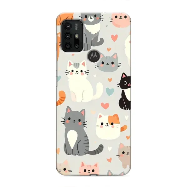 Чехол с принтом «Коллаж котов» для Motorola MOTO G30