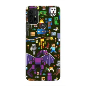 Чехол Майнкрафт на Motorola MOTO G30 (AlphaPrint) Minecraft (Коллаж Майнкрафт)