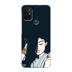 Чехол с печатью для Motorola MOTO G30 - (Мода) (AlphaPrint) (Красивая девочка)