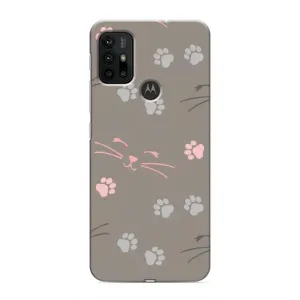 Чехол с рисунком кот на Motorola MOTO G30 (Лапы и усы)