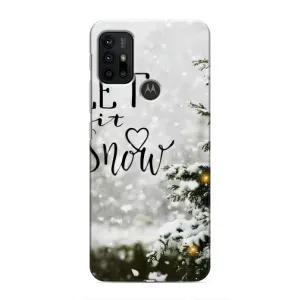 Новогодние, Праздничные Чехлы для Motorola MOTO G30 - 2024 год (Let it snow)