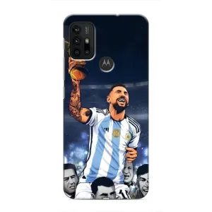 Чехлы для Motorola MOTO G30 (Leo чемпион) (AlphaPrint) (Месси с кубком)