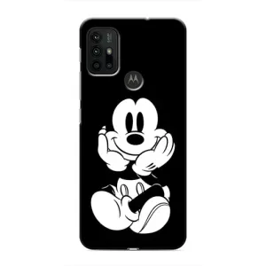 Эксклюзивный чехол для Motorola MOTO G30 (AlphaPrint - Мультяшные) (Микки на черном)