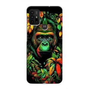 Чехол с Обезьянами Motorola MOTO G30 - (AlphaPrint) (Обезьяна в тропиках)