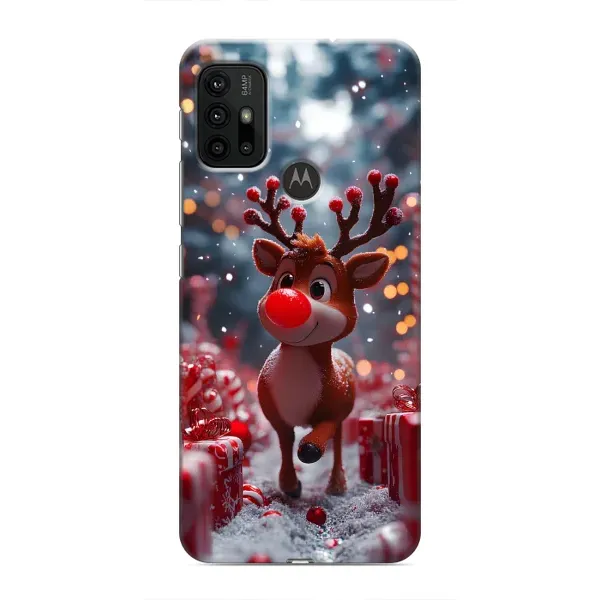 Чехол с принтом «Олень среди подарков» для Motorola MOTO G30