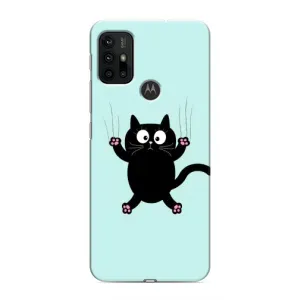 Чехол с принтом для Motorola MOTO G30 (AlphaPrint) Модные коты (Падающий кот)