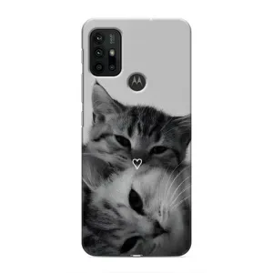 Чехол с рисунком кот на Motorola MOTO G30 (Пара котов)
