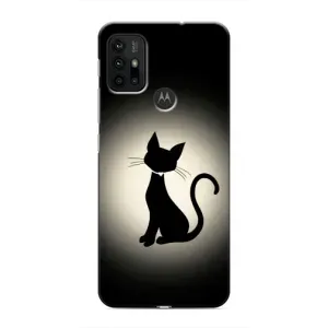 Чехол с принтом для Motorola MOTO G30 (AlphaPrint) Модные коты (Силуэт котика)