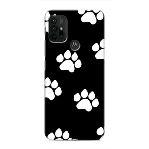 Чехлы с собаками для Motorola MOTO G30 (VPrint) (Следы собаки)