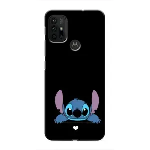 Чехол с принтом Стич на Motorola MOTO G30 (Стич на черном)