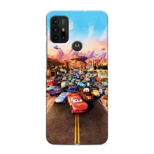 Чехол с принтом «Тачки на трассе» для Motorola MOTO G30