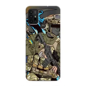 Чехлы с картинкой ЗСУ для Motorola MOTO G30 (AlphaPrint) (Воин ВСУ)