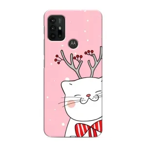 Новогодние Чехлы для Мото G30 (VPrint) (Зимний кот)