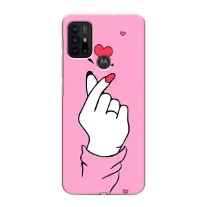 Чехол с принтом для Motorola MOTO G30 (AlphaPrint - Знак сердечка)