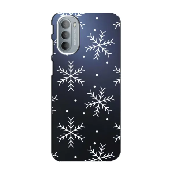 Чохол з принтом «Білі сніжинки» для Motorola MOTO G31