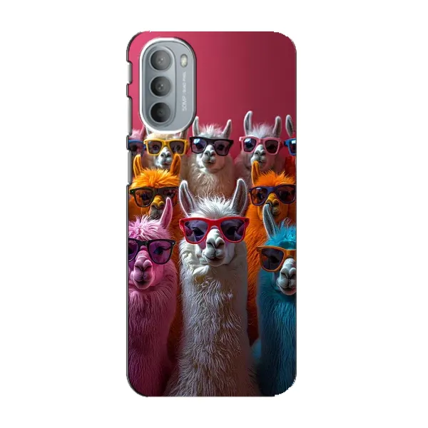 Чехол с принтом «Ламы в очках» для Motorola MOTO G31