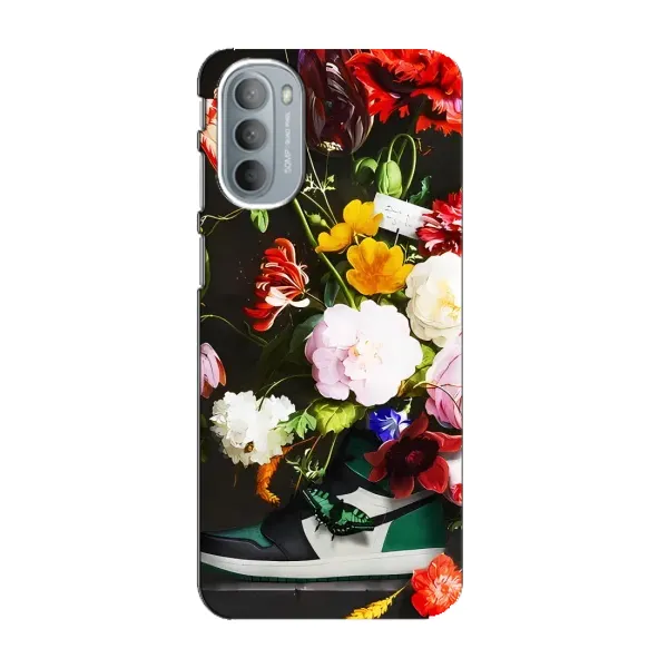 Чохол з принтом «Nike цветы» для Motorola MOTO G31