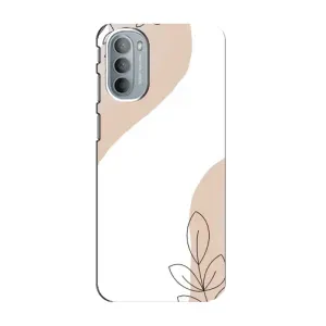 Силконовий чохол з принтом в квітах на Motorola MOTO G31 (Нюдова гілочка абстракція)