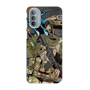 Чехлы с картинкой ЗСУ для Motorola MOTO G31 (AlphaPrint) (Воїн ЗСУ)