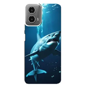 Чехол с картинкой «Хищники» для Motorola MOTO G34 (Акула под водой)