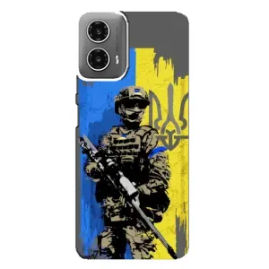 Чехлы с картинкой ЗСУ для Motorola MOTO G34 (AlphaPrint) (АРТ солдат)