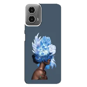 Чехлы (ART) Цветы на Motorola MOTO G34 (VPrint) (Цветы на голове)