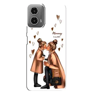 Чохол з друком для Motorola MOTO G34 - (Мама з дитинкою) (AlphaPrint) (Донька і мама)