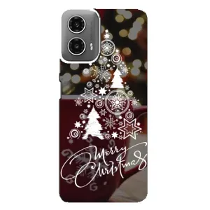 Рождественские Чехлы для Motorola MOTO G34 (VPrint) (Елочка узорная)