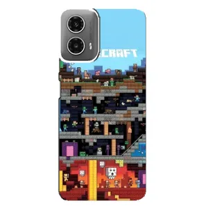 Чохол Майнкрафт на Motorola MOTO G34 (AlphaPrint) Minecraft (фон Minecraft)