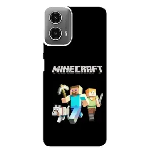 Чохол Майнкрафт на Motorola MOTO G34 (AlphaPrint) Minecraft (герої Minecraft)