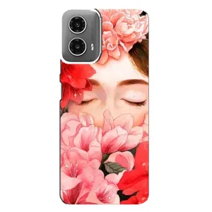 Чехлы (ART) Цветы на Motorola MOTO G34 (VPrint) (Глаза в цветах)