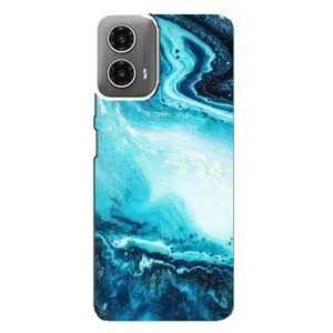 Мраморний чехол на Motorola MOTO G34 (VPrint) (Блакитний мрамор)