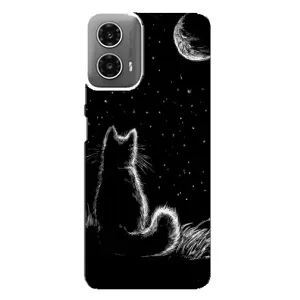 Чехол с принтом для Motorola MOTO G34 (AlphaPrint) Модные коты