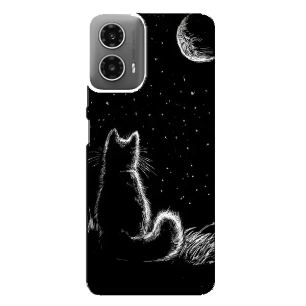 Чехол с принтом «Котик и луна» для Motorola MOTO G34 Чехол с принтом «Котик и луна» для Motorola MOTO G34