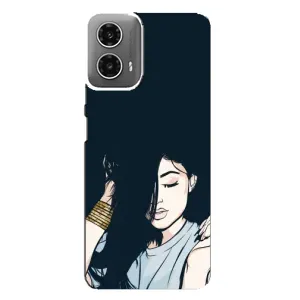 Чохол з друком для Motorola MOTO G34 - (Мода) (AlphaPrint) (Гарна дівчина)