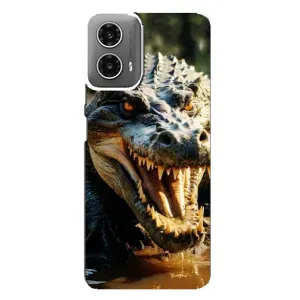 Чехол с картинкой «Хищники» для Motorola MOTO G34 (Опасный крокодил)