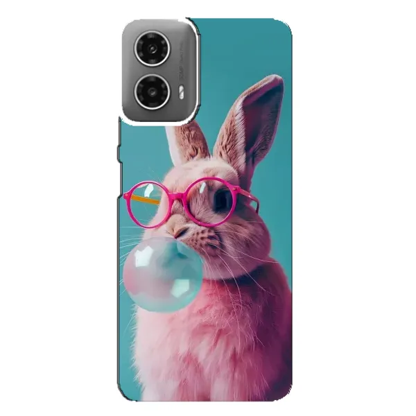 Чохол з принтом «Кролик в окулярах» для Motorola MOTO G34 Чохол з принтом «Кролик в окулярах» для Motorola MOTO G34