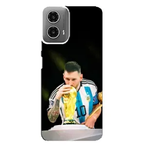 Чехлы для Motorola MOTO G34 (Leo чемпион) (AlphaPrint) (Кубок Месси)