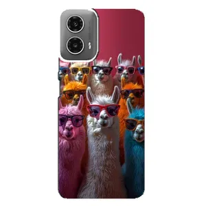 Чохол з принтом «Лами в окулярах» для Motorola MOTO G34