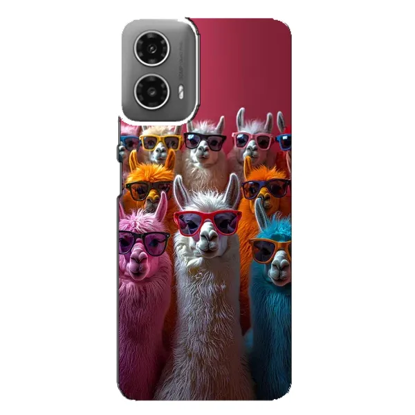 Чохол з принтом «Лами в окулярах» для Motorola MOTO G34 Чохол з принтом «Лами в окулярах» для Motorola MOTO G34