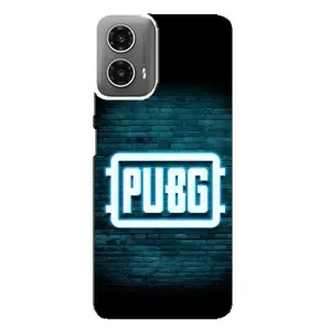 Чеjхол PUBG для Моторола МОТО G34 (AlphaPrint) (Лого PUBG)