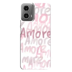 Чохол з розовим принтом для Motorola MOTO G34 (Аморе любов)