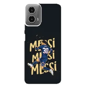Чехлы для Motorola MOTO G34 (Leo чемпион) (AlphaPrint) (Messi ПСЖ)