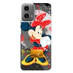 Чехол Disney Mouse Motorola MOTO G34 (PREMIUMPrint) (Minni с бантиком)
