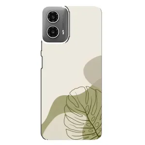 Силиконовый чехол с принтом в цветах на Motorola MOTO G34 (Зеленая монстера дизайн)